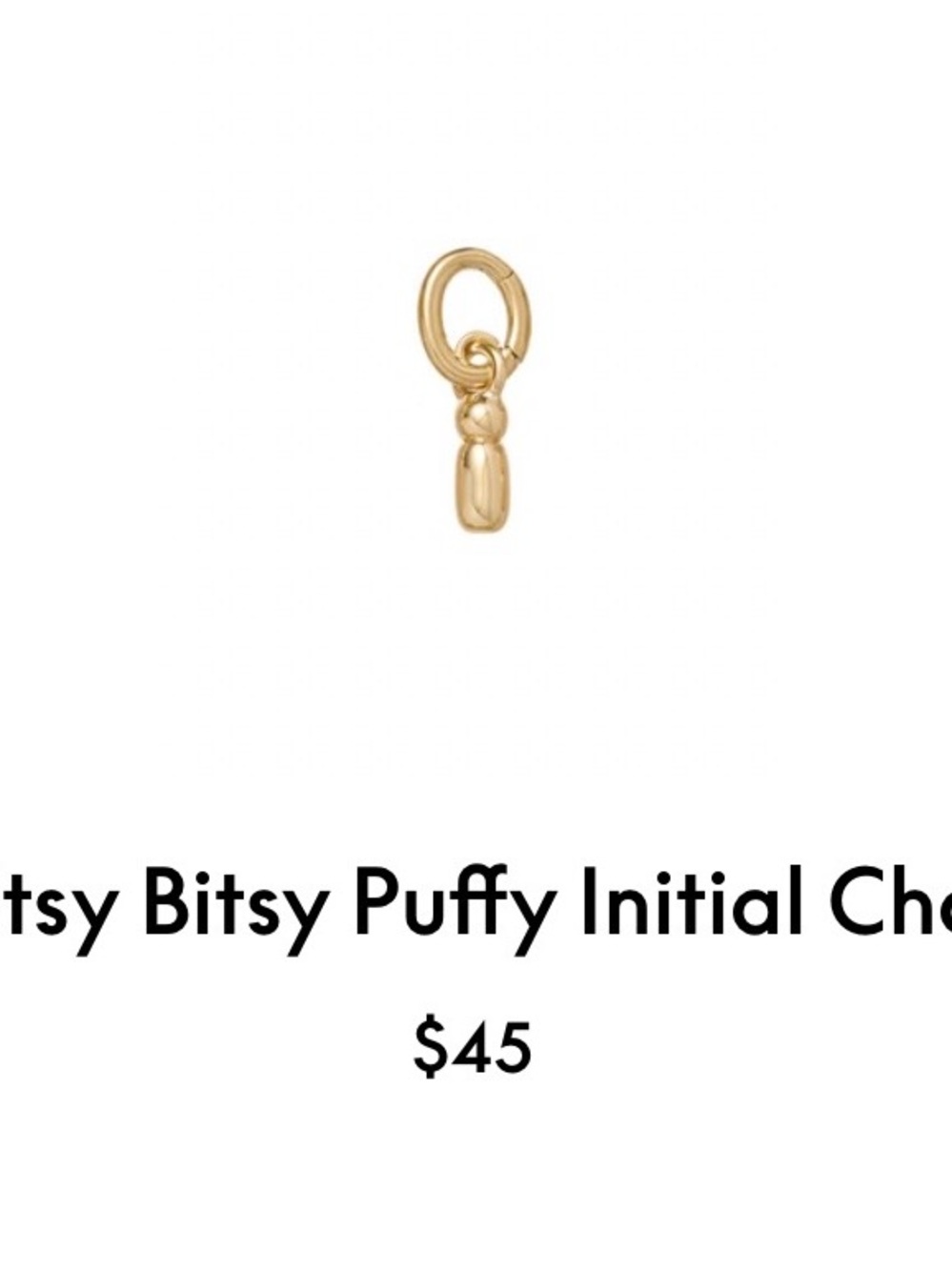 Roxanne Assoulin The Itsy Bitsy Puffy Initial Charm “i”firm price